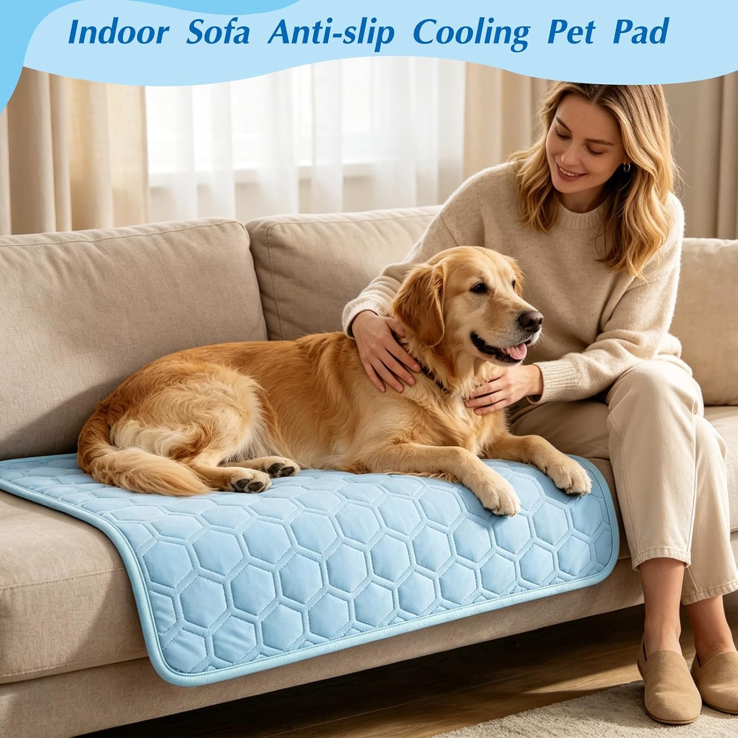 Cooling Mat for Dogs & Cats, Thick Breathable Dog Cooling Mat Q-MAX>0.45
